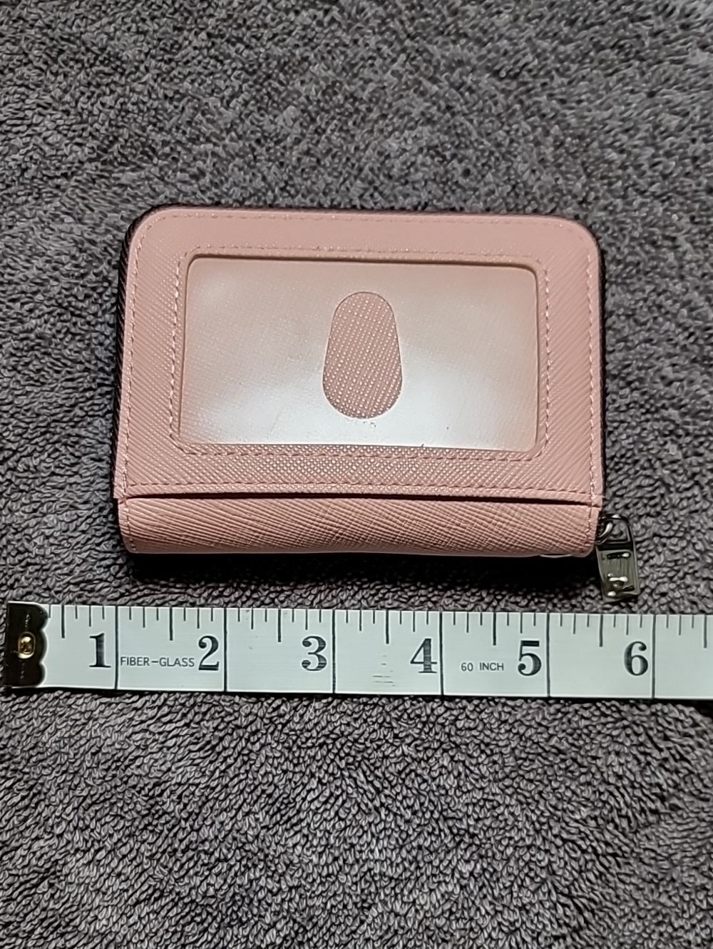 Zip-Around Compact Wallet in Blush Pink - Picture 4 of 6